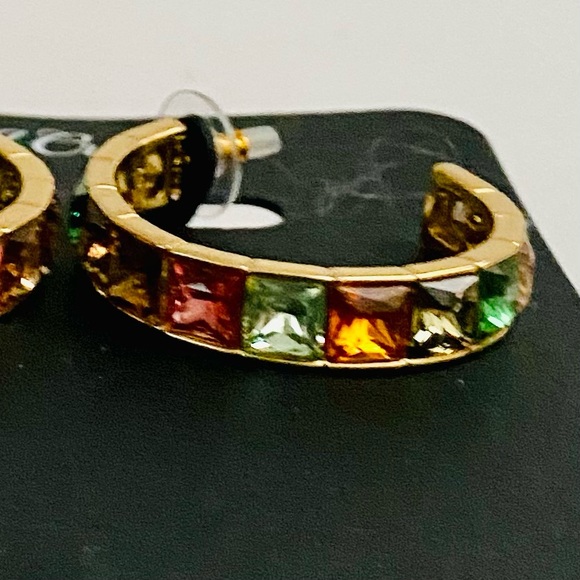 NWT: J CREW | Square Gems Hoop Earrings - Picture 4 of 4